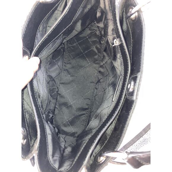 MICHAEL KORS, LARGE BLACK SIGNATURE  LEATHER SHOULDER BAG - Picture 12 of 16